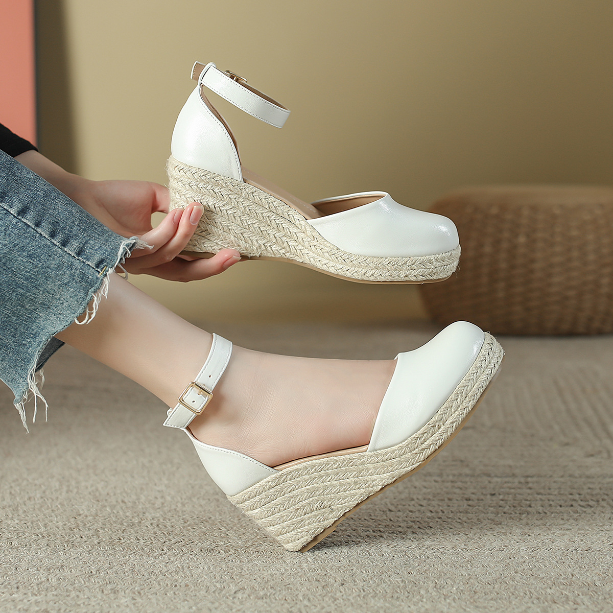 Espadrille Wedge Shoes - Women's Espadrille Wedge Sandals Ankle Strap