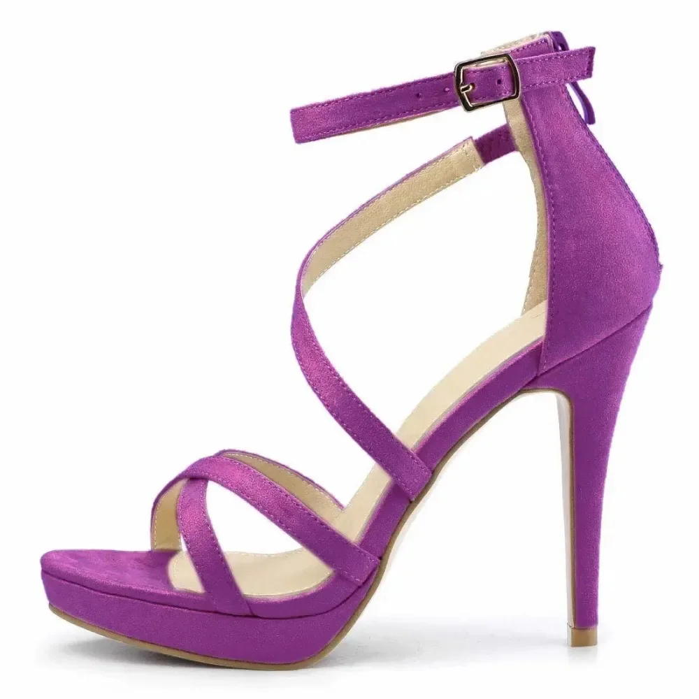Metallic Heel Sandal - Women Sandals Summer Sexy Pumps 11cm