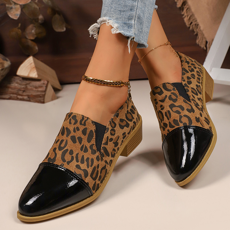 Women'S Heels - Leopard Printed Women's Low Heel Pumps