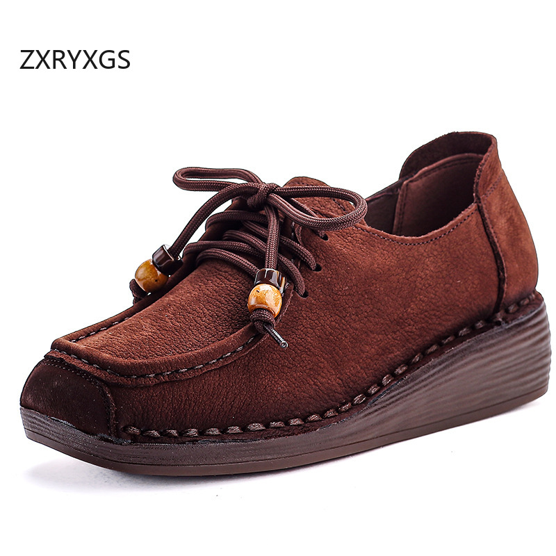 ZXRYXGS Top Layer Cowhide Squa - Women Shoes Size 4 In Cm review and price