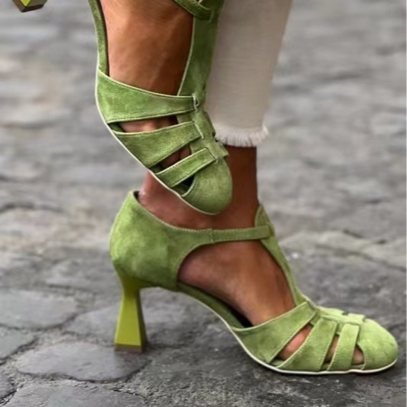 Women's Green Suede Kitten Hee - Women Shoes Us To Eu review and price
