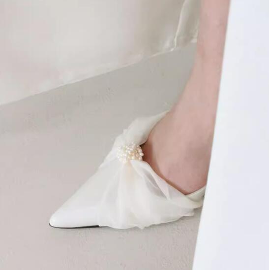 Beige White Pearl Strapped Mes - Women Shoes Size 4 In Cm review and price