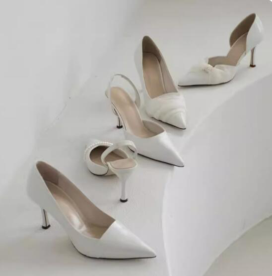 Beige White Pearl Strapped Mes - Women Shoes Size 4 In Cm review and price