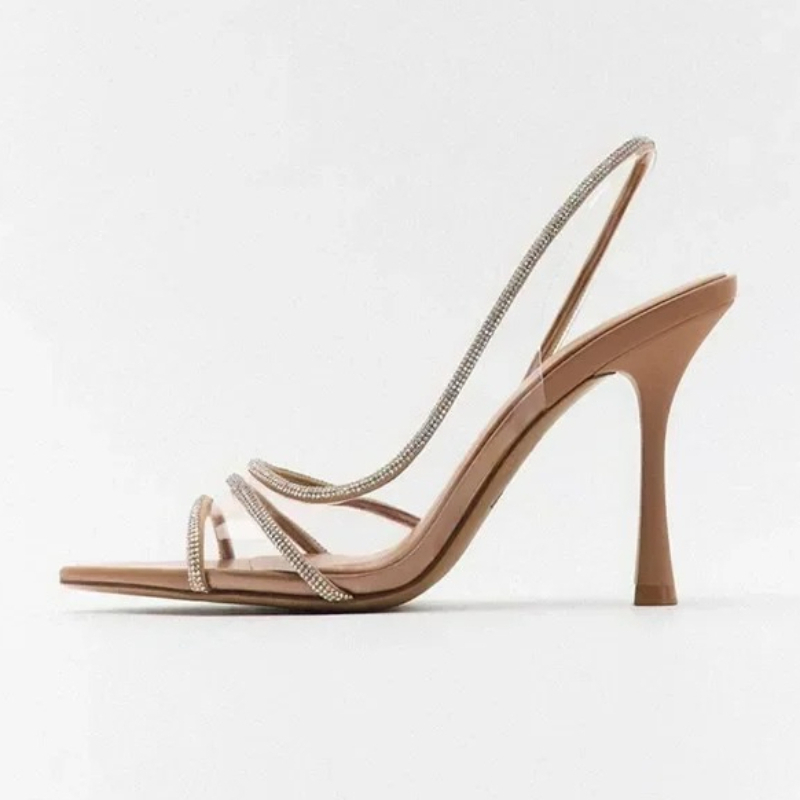 Luxury Rhinestone Strap PVC Sl - Metallic Heel Sandal review and price