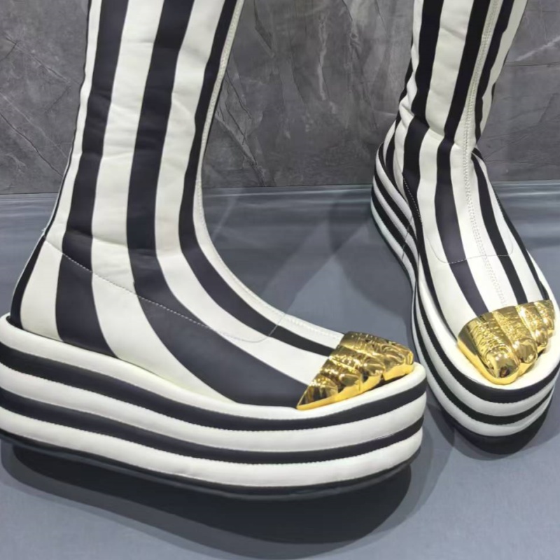 Black White Striped Metal Deco - Women Shoes Size Chart review and price