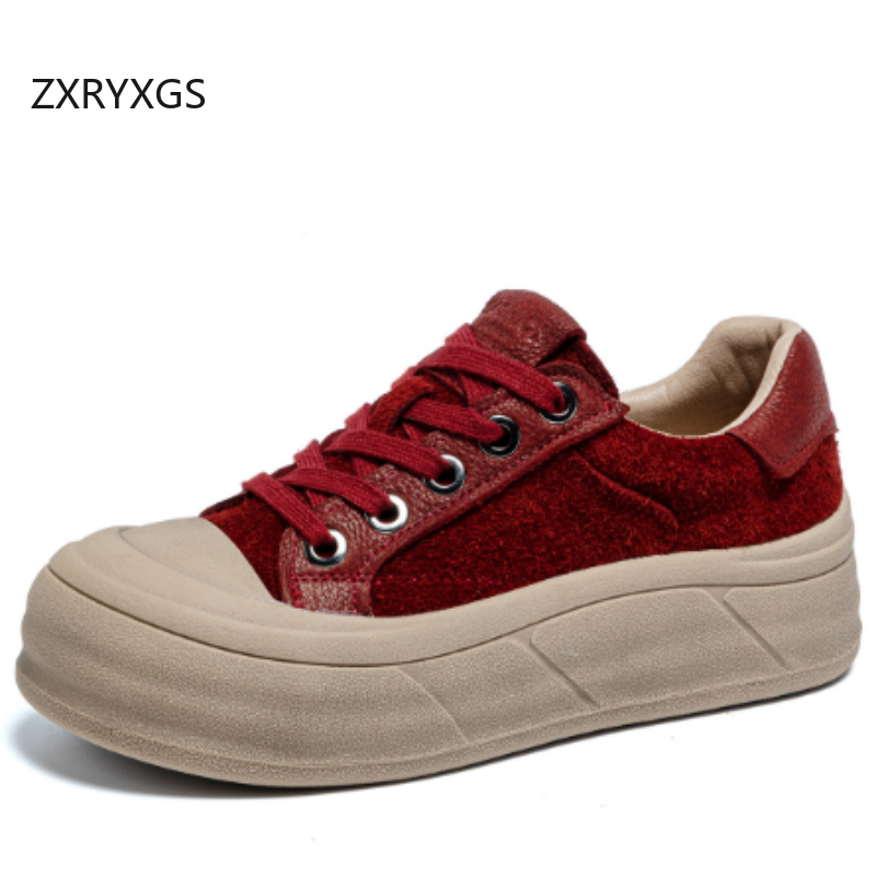 ZXRYXGS Top Layer Cowhide Real - Women Shoes Size 4 In Cm review and price