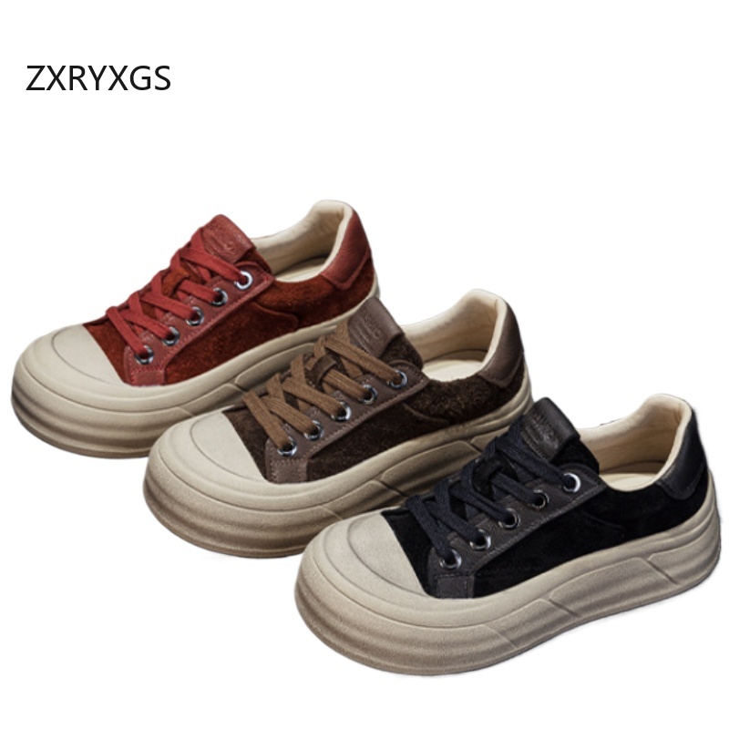ZXRYXGS Top Layer Cowhide Real - Women Shoes Size 4 In Cm review and price