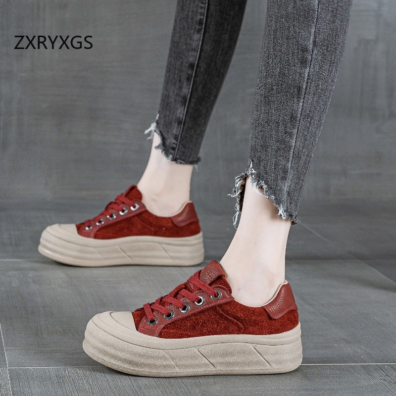 ZXRYXGS Top Layer Cowhide Real - Women Shoes Size 4 In Cm review and price